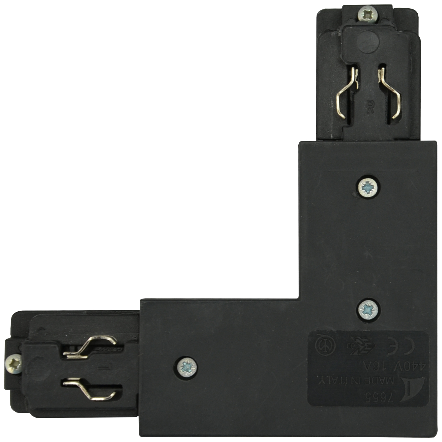 Eckverbinder Außen 90° für 3-Phasen-Stromschiene schwarz