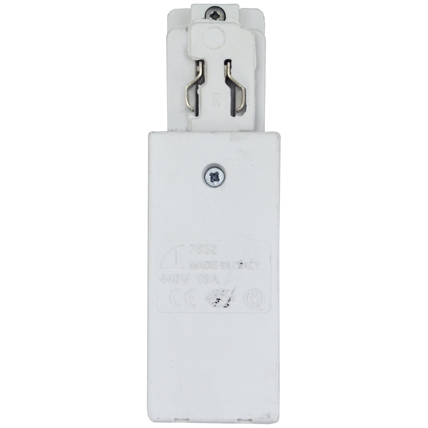 Einspeisung rechts für 3-Phasen-Stromschiene weiß