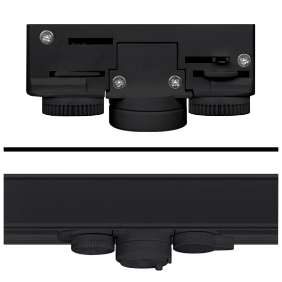 Leuchtenadapter für 3-Phasen-Stromschiene schwarz