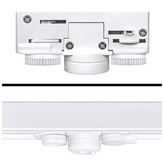 Leuchtenadapter für 3-Phasen-Stromschiene weiß