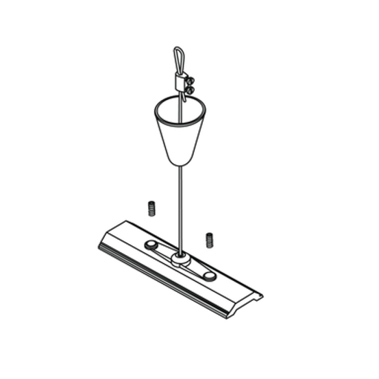 Seilabhängung 2m für 3-Phasen-Stromschiene weiß