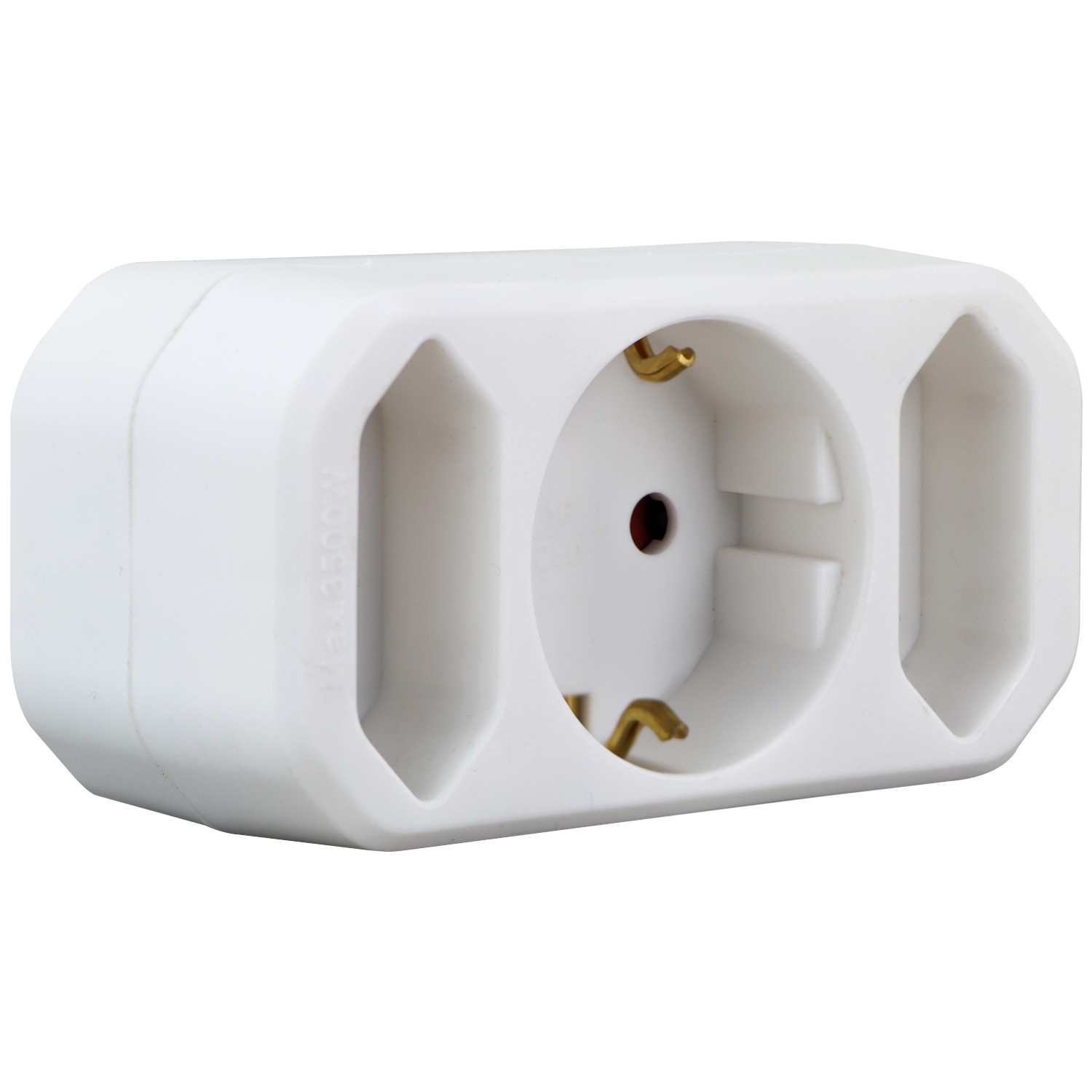 Steckdosenadapter Schuko / Schuko, 2x Euro