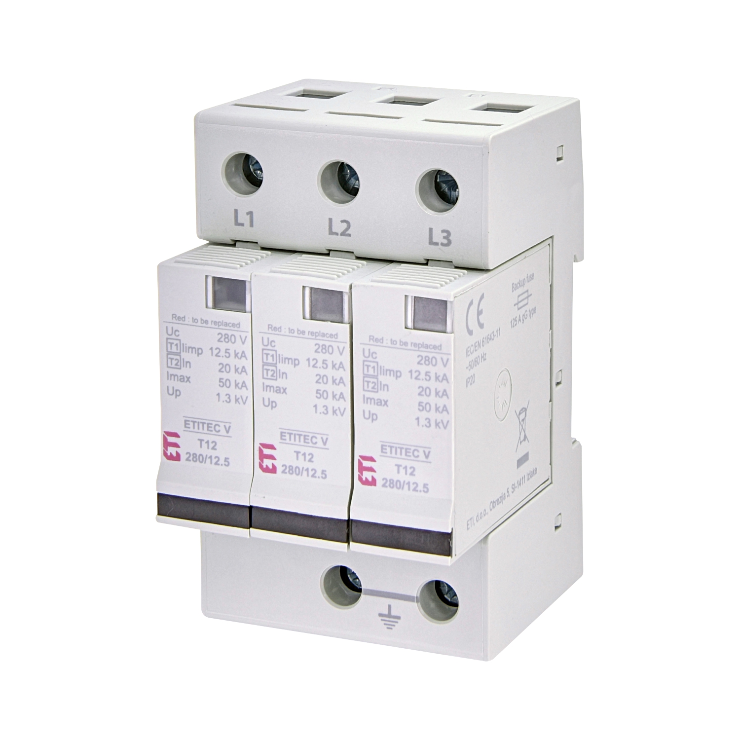 Überspannungsableiter 3-polig B/C Kombi