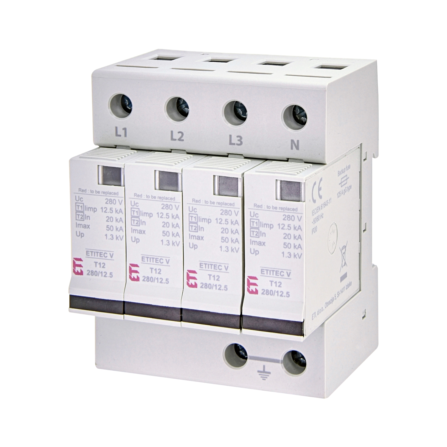 Überspannungsableiter 4-polig B/C Kombi