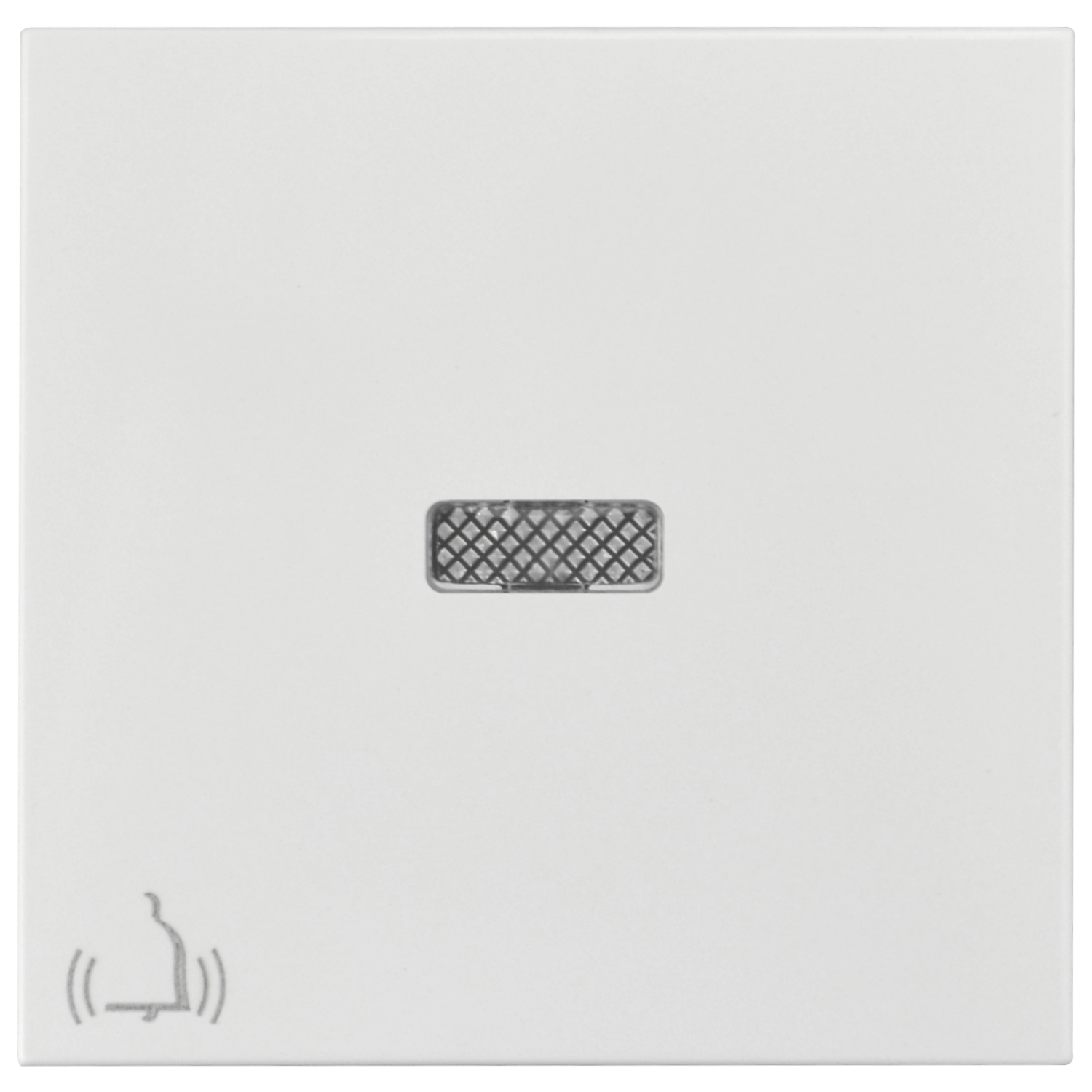 Wippe mit Linse und Glockensymbol weiß Logus