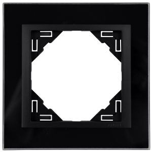 Abdeckrahmen 1-fach cristal-schwarz Logus