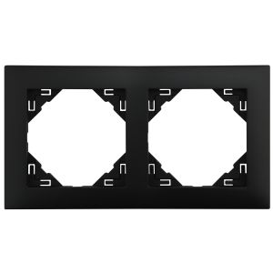 Abdeckrahmen 2-fach schwarz Logus