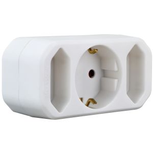 Steckdosenadapter Schuko / Schuko, 2x Euro