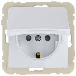 Steckdose mit Klappdeckel weiß IP44 Logus
