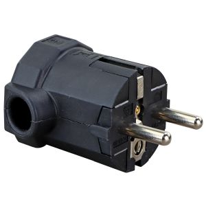 Schuko-Winkelstecker schwarz