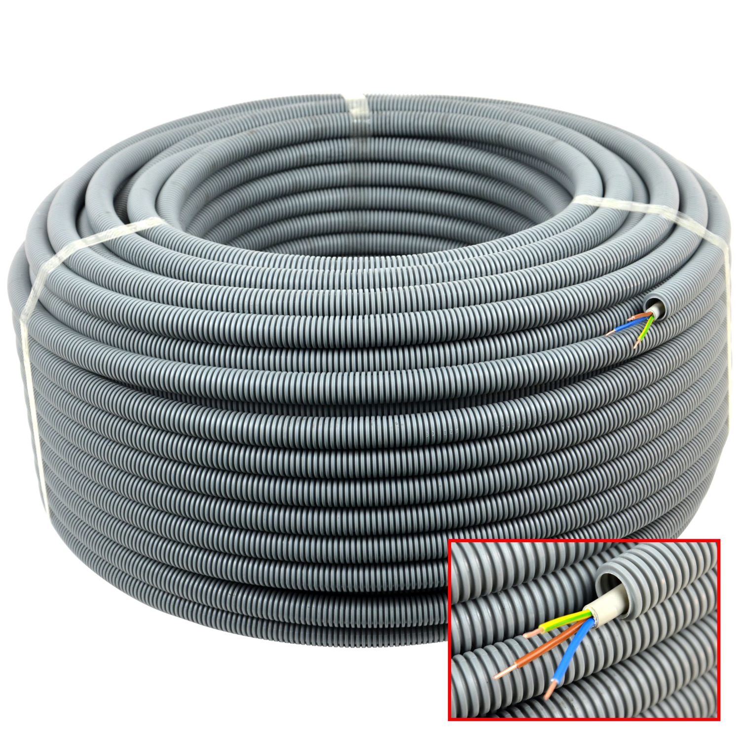 E-Rohr flex-M PP 20mm 100m mit YM-J 3x1,5mm²