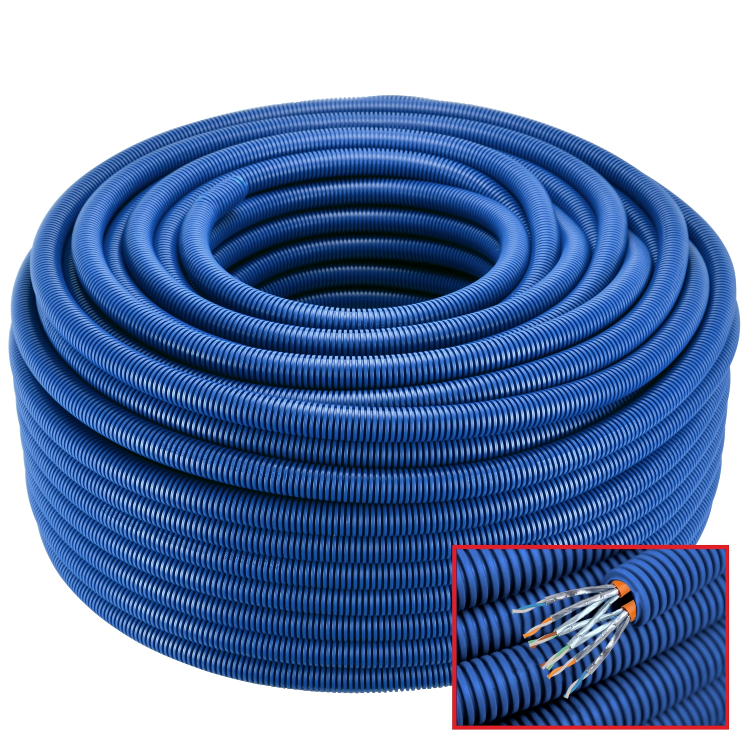 E-Rohr flex-M PP 25mm 100m mit 2x CAT7