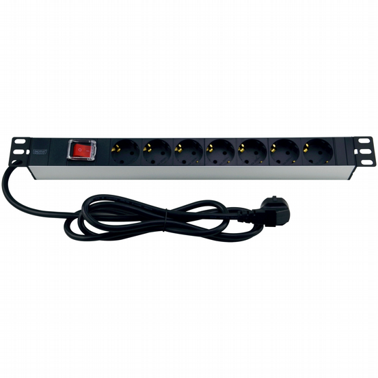 19" Steckdosenl. 7-fach m. Schalter