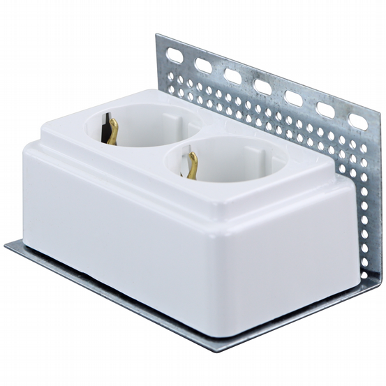 AP Steckdose 2f mit Halter