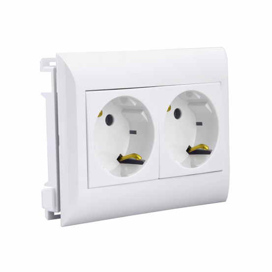 BK Steckdose BS 2-f weiß