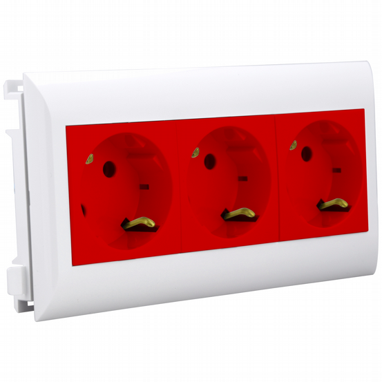 BK Steckdose BS 3-f rot