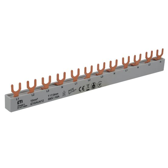 Gabel-Sammelschiene 4p 12TE L123~N~L123~N~L~N