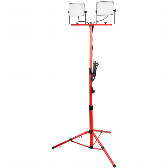 LED Baustellenstrahler 2x50W Stativ IP65 rot