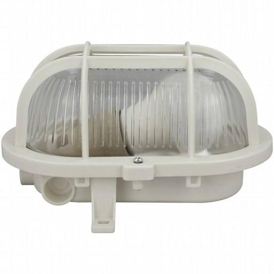 Ovalleuchte E27 Kunststoffkorb IP44 weiß 9W