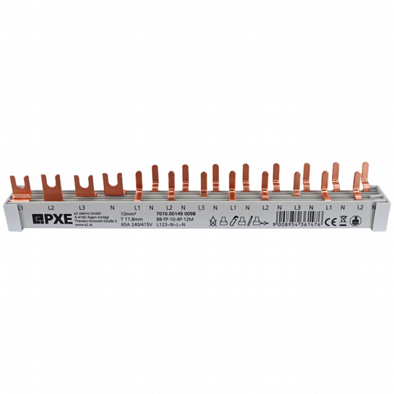 PXE Gabel/Stift-Sammelschiene 4p 12TE L123~N~L~N