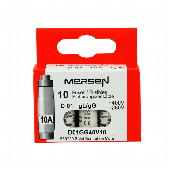 Sicherungseinsatz D01 10A 10Stk