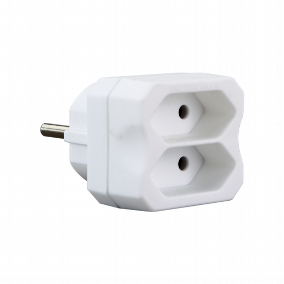 Steckdosenadapter 2xEuro weiß