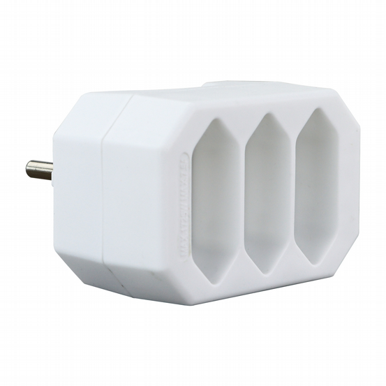 Steckdosenadapter 3xEuro weiß
