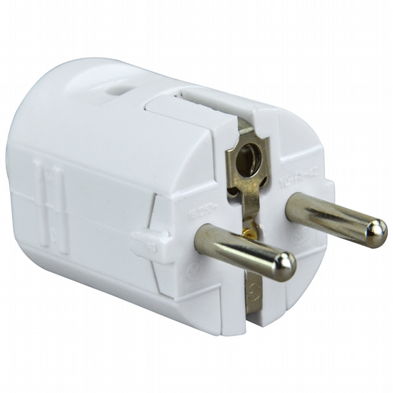 Stecker Schuko-MSK Kunststoff weiß