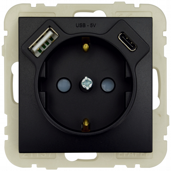 UP Steckdose mit USB A/C Logus schwarz